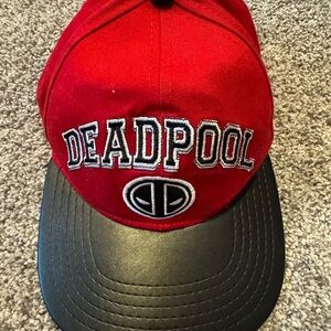 Marvel Deadpool Adult Hat One Size Snap Back Adjustable Red‎ Black White